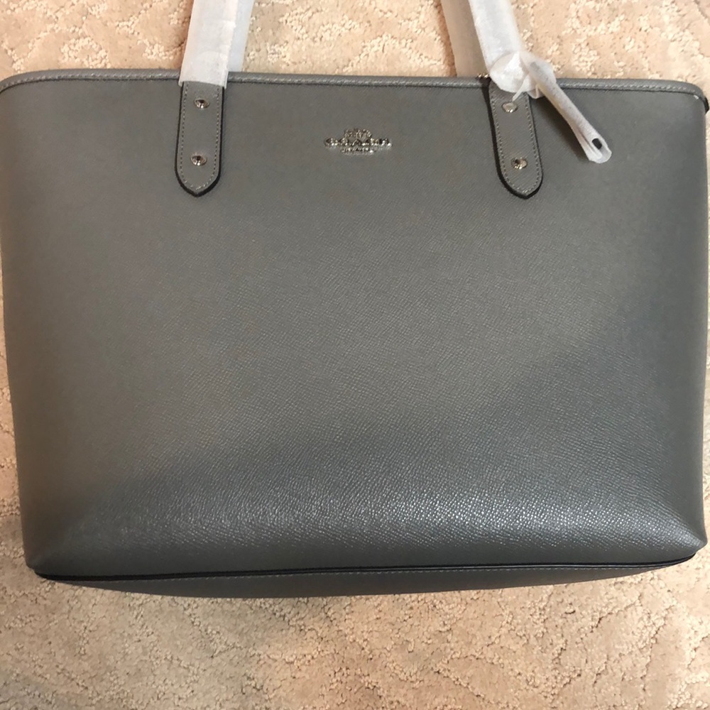 NWT Silver Coach Tote